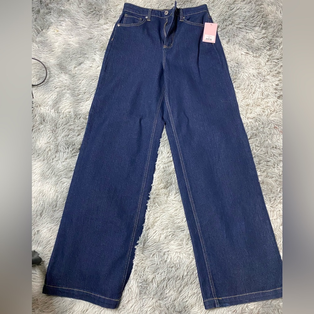 Juicy Couture Blue Flare Wide Leg Jeans